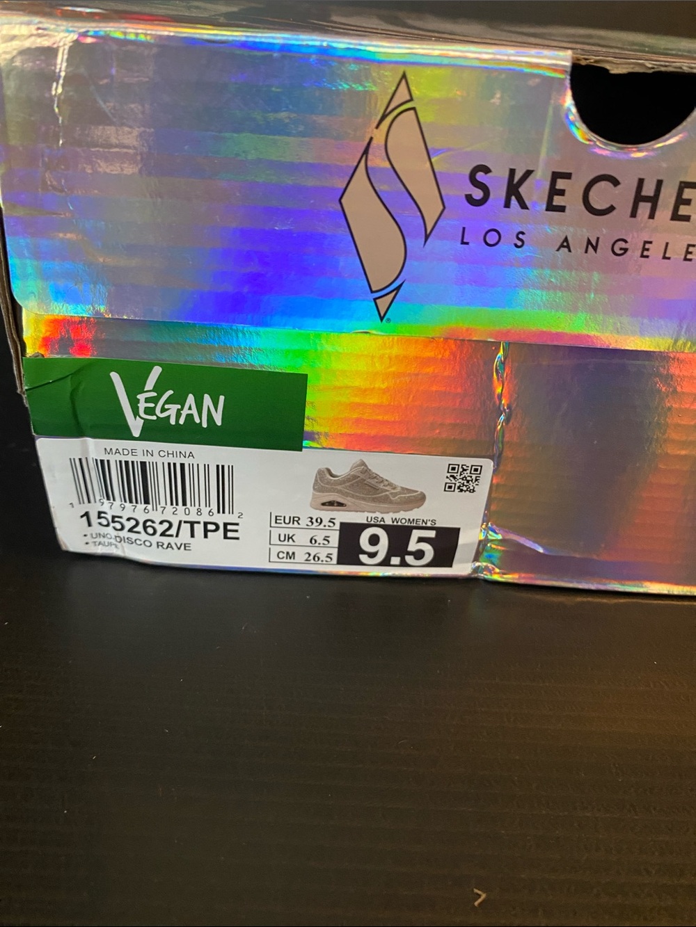Skechers Disco Rave Women’s Ivory Rhinestone Athletic Sneakers Size 9.5 - Picture 8 of 8